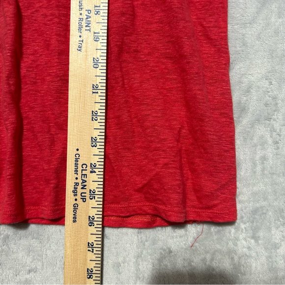 EILEEN FISHER Top M 100% Linen Slub Scoop Neck Short Sleeve Red - Picture 5 of 7